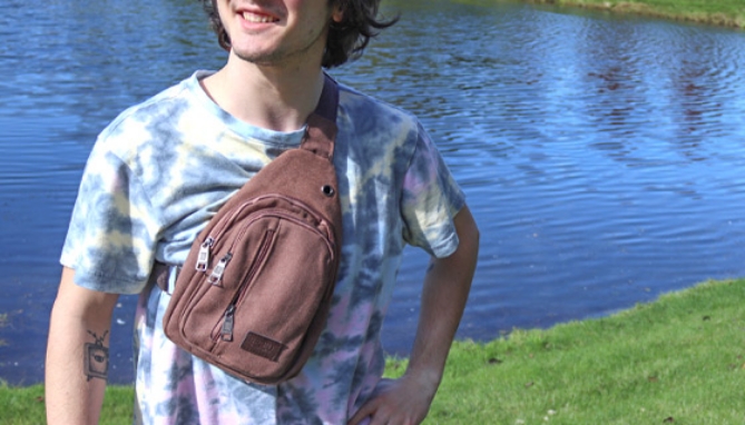 Picture 4 of Unisex Canvas Crossbody Sling Bag for Travel, Day Trips, and Commuting