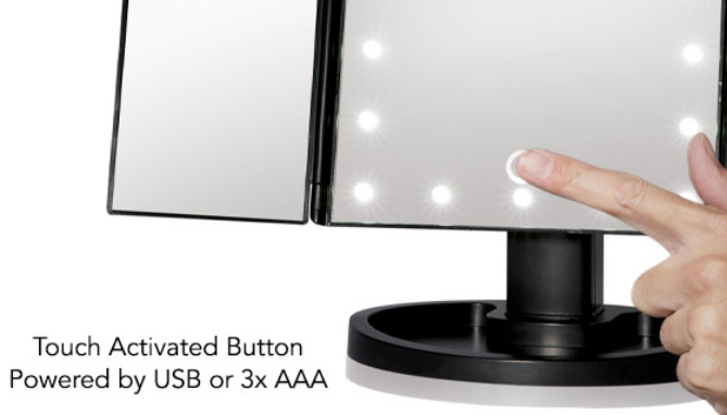 Picture 4 of DD-Picture Perfect Light-Up Tri-Fold Beauty Mirror(Dented Packaging) 