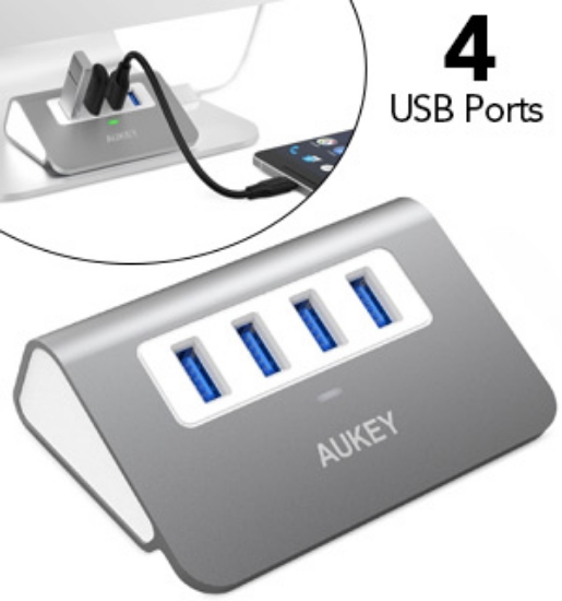 Aukey 4 USB Hub Port And Power Station