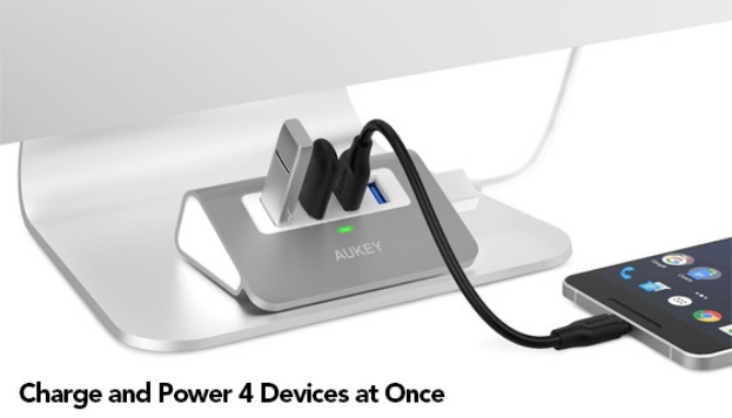 Aukey 4 USB Hub Port And Power Station