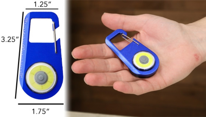 Picture 4 of Carabiner with LED Light and Ruler - 2 Pack