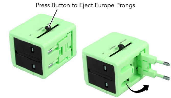 Picture 4 of Universal Travel Adapter with 2 USBs and Protective Case