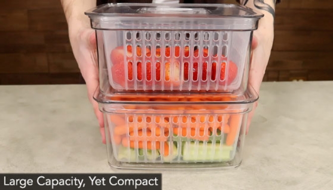 Always Fresh Produce Crisper Storage Containers