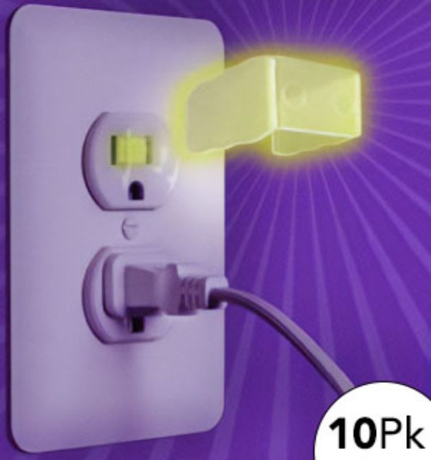 Picture 1 of Glow in the Dark Snug Plugs 10-Pack: Fixes Loose Outlets