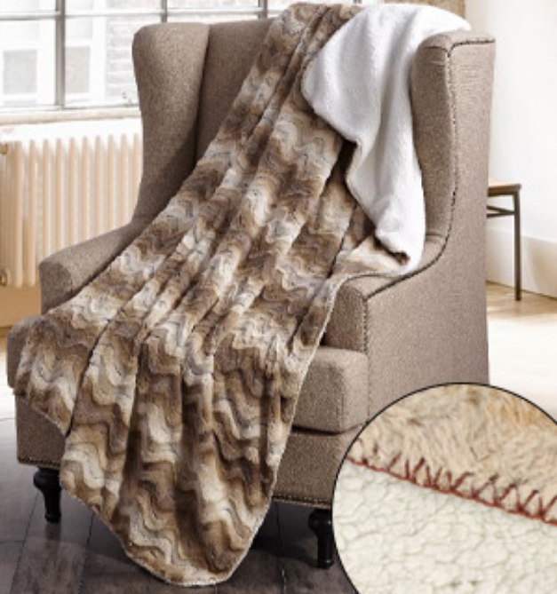 Picture 1 of Sherpa Throw Large Cuddle Blanket