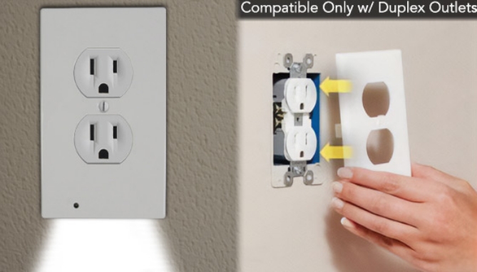 Picture 2 of Automatic Wall Outlet Cover Night Lights - 4 Pack