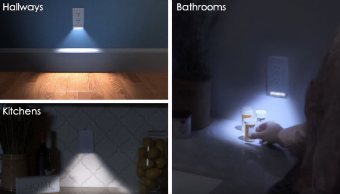 Picture 4 of Automatic Wall Outlet Cover Night Lights - 4 Pack