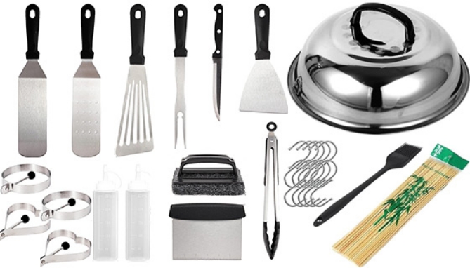 Picture 2 of 29pc Flattop Grill and Griddle BBQ Accessory Kit