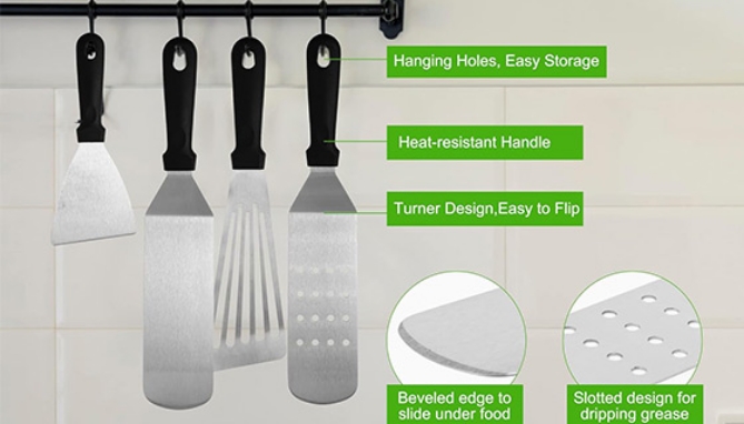 Picture 3 of 29pc Flattop Grill and Griddle BBQ Accessory Kit