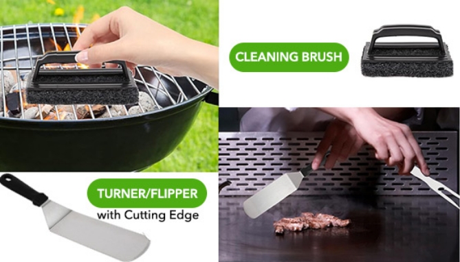 Picture 5 of 29pc Flattop Grill and Griddle BBQ Accessory Kit
