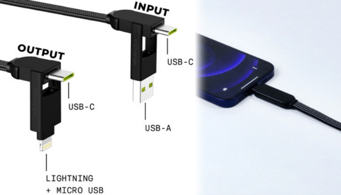 inCharge-X Max 5ft: Portable, Universal Rapid Charging Cable