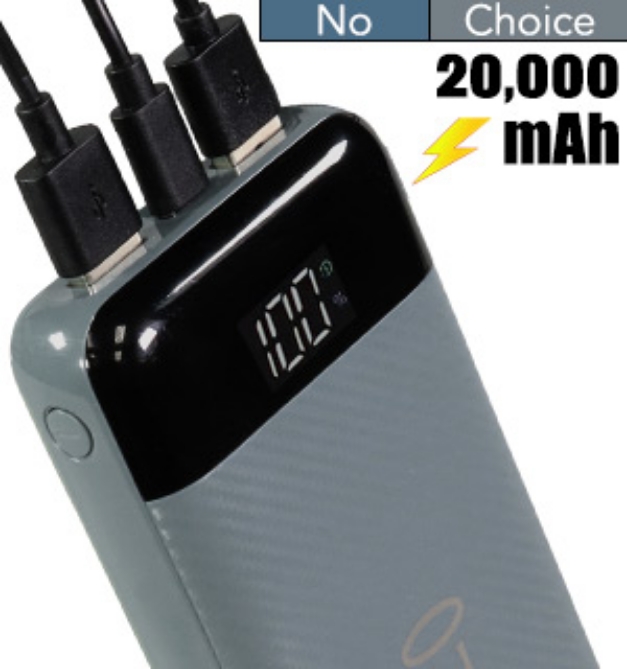 Picture 1 of Digital Display 20,000mAh Ultrapack Power Bank with Bonus Cords