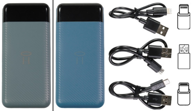 Picture 3 of Digital Display 20,000mAh Ultrapack Power Bank with Bonus Cords