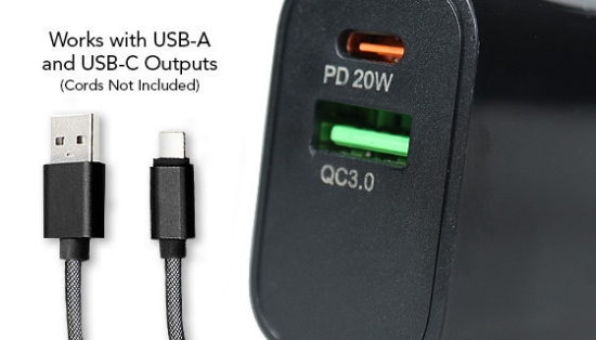 20W PD Fast-Charging USB Wall Adapter with USB-C