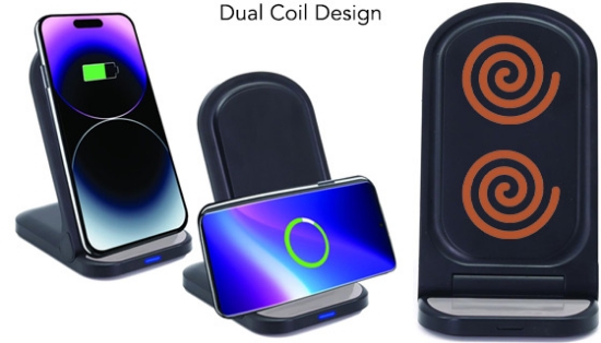 2-pack 15W Dual Coil Wireless Adjustable Charging Stands