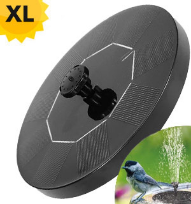 Picture 1 of Solar-Powered XL Water Fountain for Birdbaths, Pools, and More