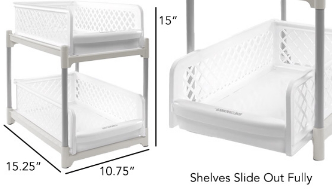 Picture 2 of 2-Tier Sliding 9in Basket Drawers: Set of 2