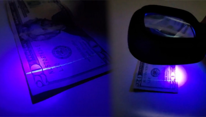 LED Magnifying Glass with UV Light and Kickstand