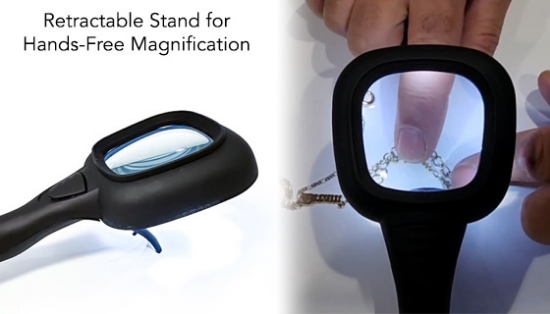 LED Magnifying Glass with UV Light and Kickstand