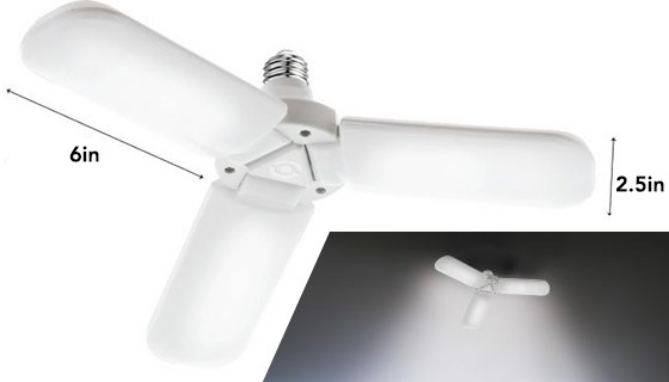 Picture 4 of Universal Folding Triple Panel Ceiling Light: 3500 Lumens