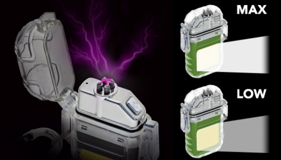 Rechargeable Plasma Arc Lighter and Utility Light