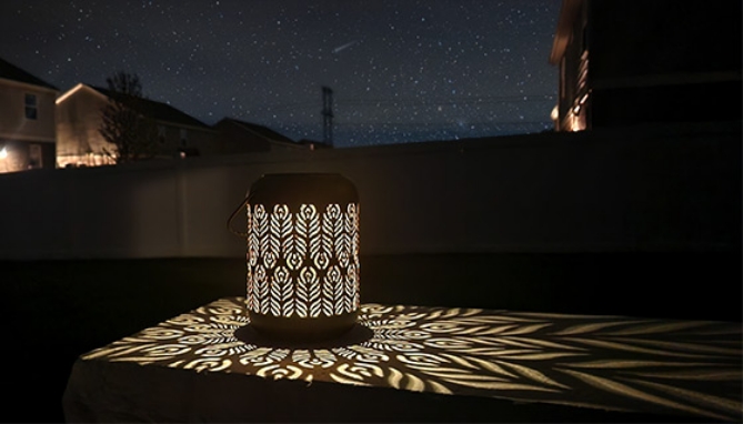 Solar-Powered Shadow Decoration Lantern 2pk