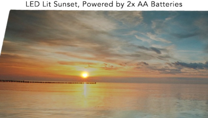 Pier Sunset Seascape Photo LED Lighted Wall Art on Canvas