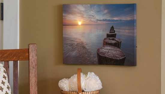 Pier Sunset Seascape Photo LED Lighted Wall Art on Canvas