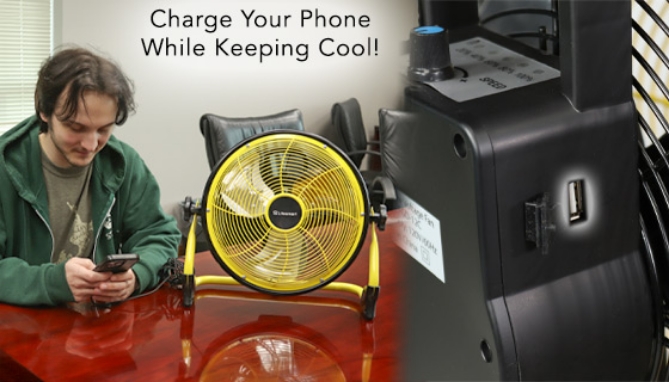 Picture 4 of Extra Large 12in Rechargeable High Velocity Fan