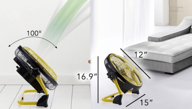 Picture 5 of Extra Large 12in Rechargeable High Velocity Fan