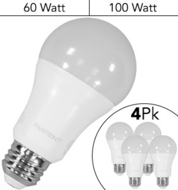 Picture 1 of 4-Pack of Dimmable LED Light Bulbs