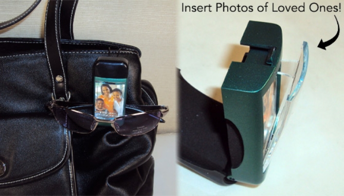 Visor Sunglass Holder Clip with Photo Window - 2-Pack