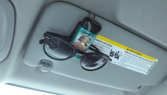 Visor Sunglass Holder Clip with Photo Window - 2-Pack