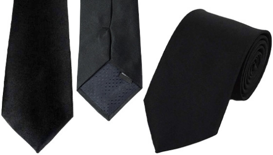 Classic Black Polyester Necktie