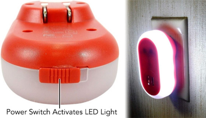 Picture 3 of LED Night Light USB Wall Charger