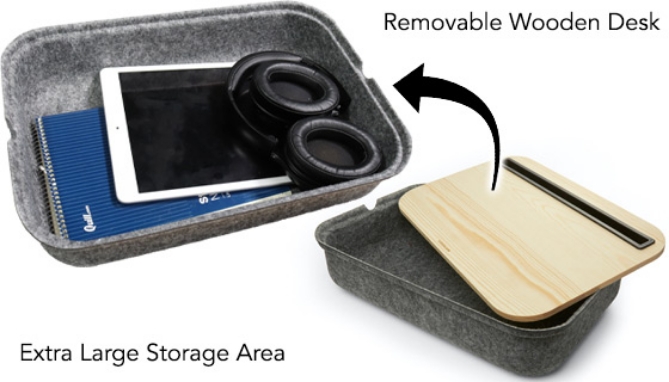 Picture 3 of Wooden iBed Lap Desk w/ Storage by Kikkerland