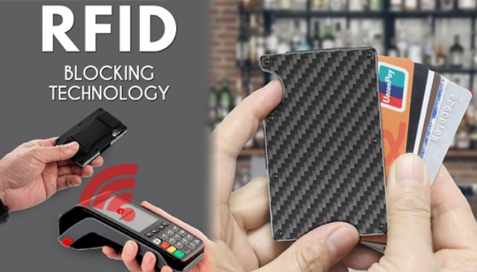 RFID Blocking Slim Minimalist Wallet with Money Strap