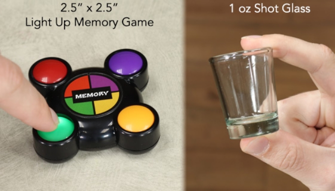 4-Pack Premium Shot Glasses with FREE Memory Game (Dented Packaging)