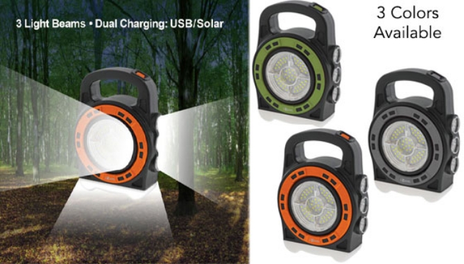 Solar 3-Way Anywhere Light With Dual Charging