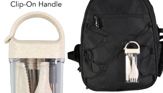 Picture 4 of Portable and Reusable Utensil Set With Clip-On Carrying Case