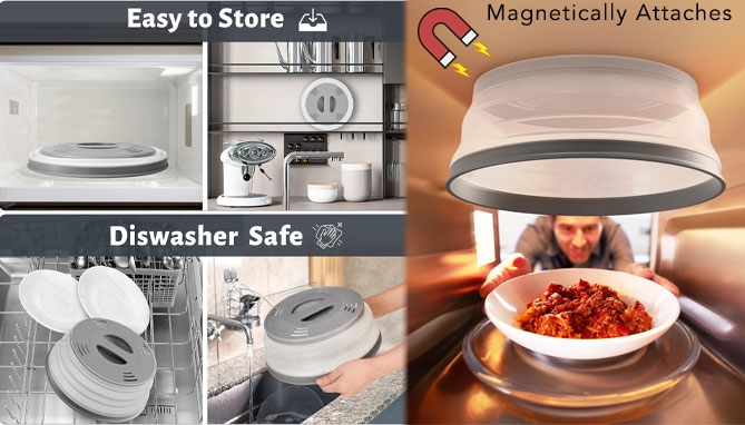 Picture 4 of Magnetic and Collapsible Microwave Splatter Guard
