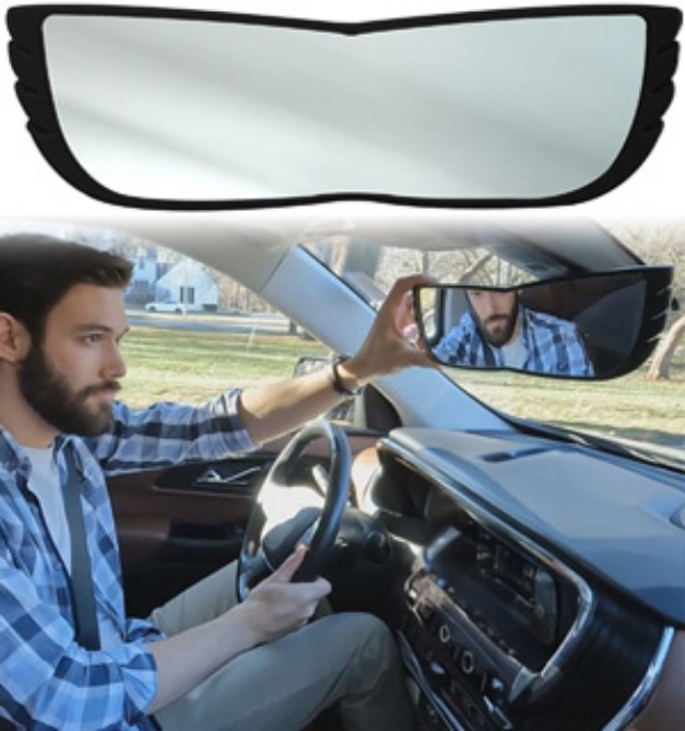 Picture 1 of  DENTED/Dinged: Angel View Wide View Rearview Mirror (Dented Packaging)