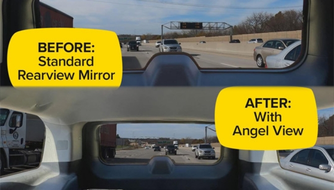 Picture 2 of  DENTED/Dinged: Angel View Wide View Rearview Mirror (Dented Packaging)