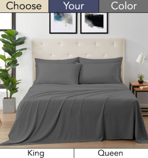 Picture 1 of Kathy Ireland 6-Piece Luxury Bamboo Cooling Sheet Set