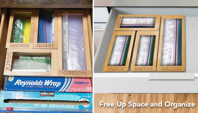 Picture 6 of Bamboo Kitchen Bag Organizer