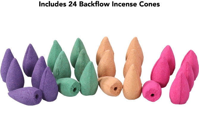 Picture 5 of Ceramic Waterfall Cascading Incense Fountain Set