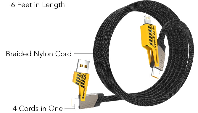 Picture 4 of Transforming 4-in-1 Charge and Sync Cable: 6ft