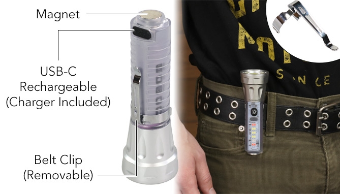 Picture 5 of Rechargeable 6 Mode Multi Beam Flashlight With UV Light  