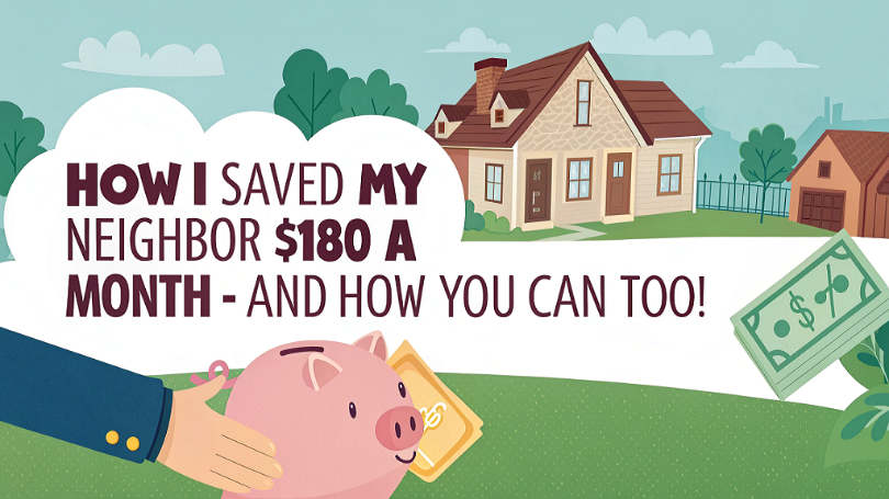 How I Saved My Neighbor $180 a Month - And How You Can Too! How I Saved My Neighbor $180 a Month - And How You Can Too!