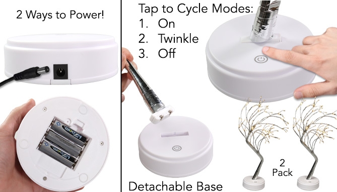 Picture 7 of 108 LED Tabletop Fairy Light Tree - 2 Pack  